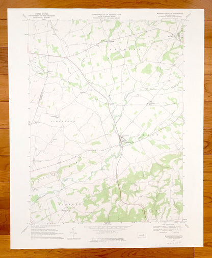 Antique Washingtonville, Pennsylvania 1969 US Geological Survey Topographic Map – Montour, Northumberland, Columbia County, Anthony, Derry