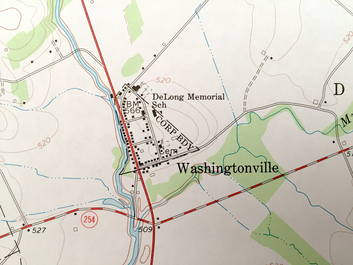 Antique Washingtonville, Pennsylvania 1969 US Geological Survey Topographic Map – Montour, Northumberland, Columbia County, Anthony, Derry