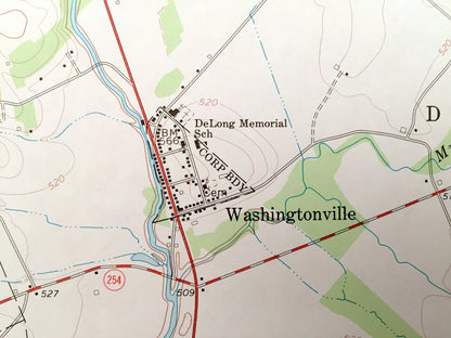 Antique Washingtonville, Pennsylvania 1969 US Geological Survey Topographic Map – Montour, Northumberland, Columbia County, Anthony, Derry