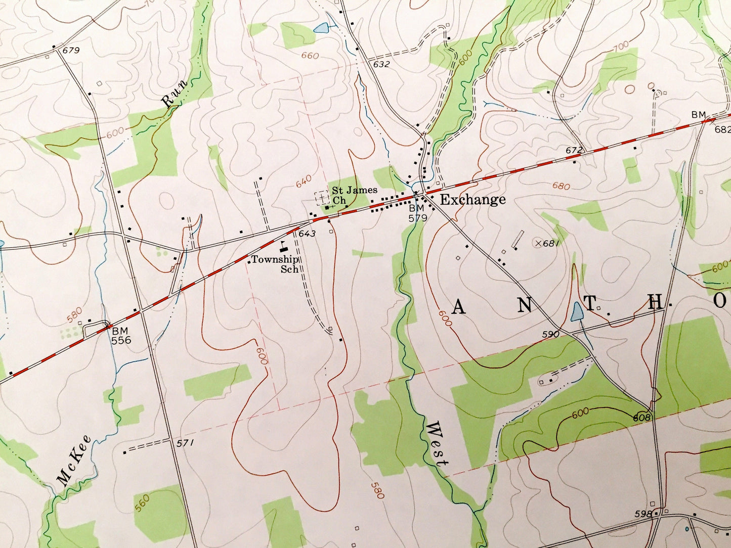 Antique Washingtonville, Pennsylvania 1969 US Geological Survey Topographic Map – Montour, Northumberland, Columbia County, Anthony, Derry