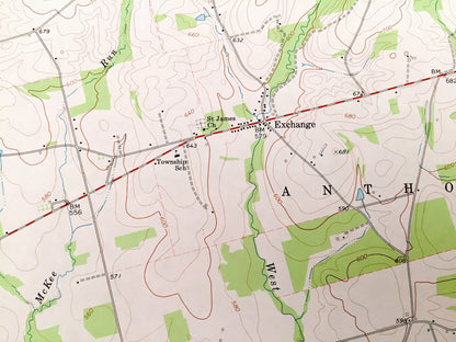 Antique Washingtonville, Pennsylvania 1969 US Geological Survey Topographic Map – Montour, Northumberland, Columbia County, Anthony, Derry