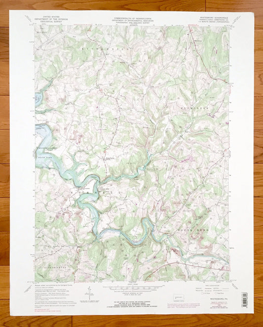 Antique Whitesburg, Pennsylvania 1964 US Geological Survey Topographic Map – Armstrong County, Kittanning, Plumcreek, Burrell, South Bend