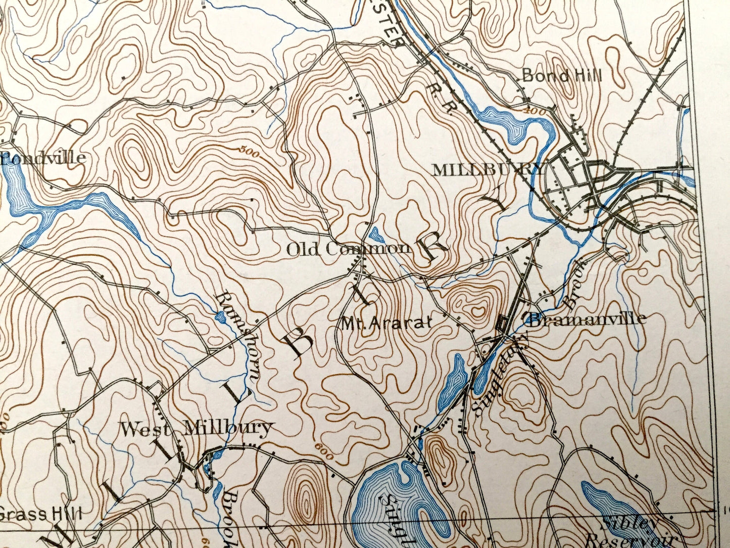 Antique Webster, Massachusetts 1892 US Geological Survey Topographic Map – Charlton, Oxford, Auburn, Millbury, Sutton, Dudley, Spencer, MA