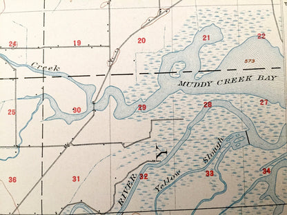 Antique Fremont, Ohio 1903 US Geological Survey Topographic Map – Sandusky County, Harris, Salem, Ballville, Green Creek, Erlin, Washington