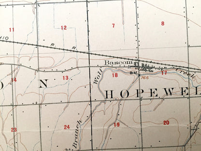 Antique Fostoria, Ohio 1903 US Geological Survey Topographic Map – Seneca County, Perry, Biglick, West Millgrove, Amsden, New Riegel, Alvada