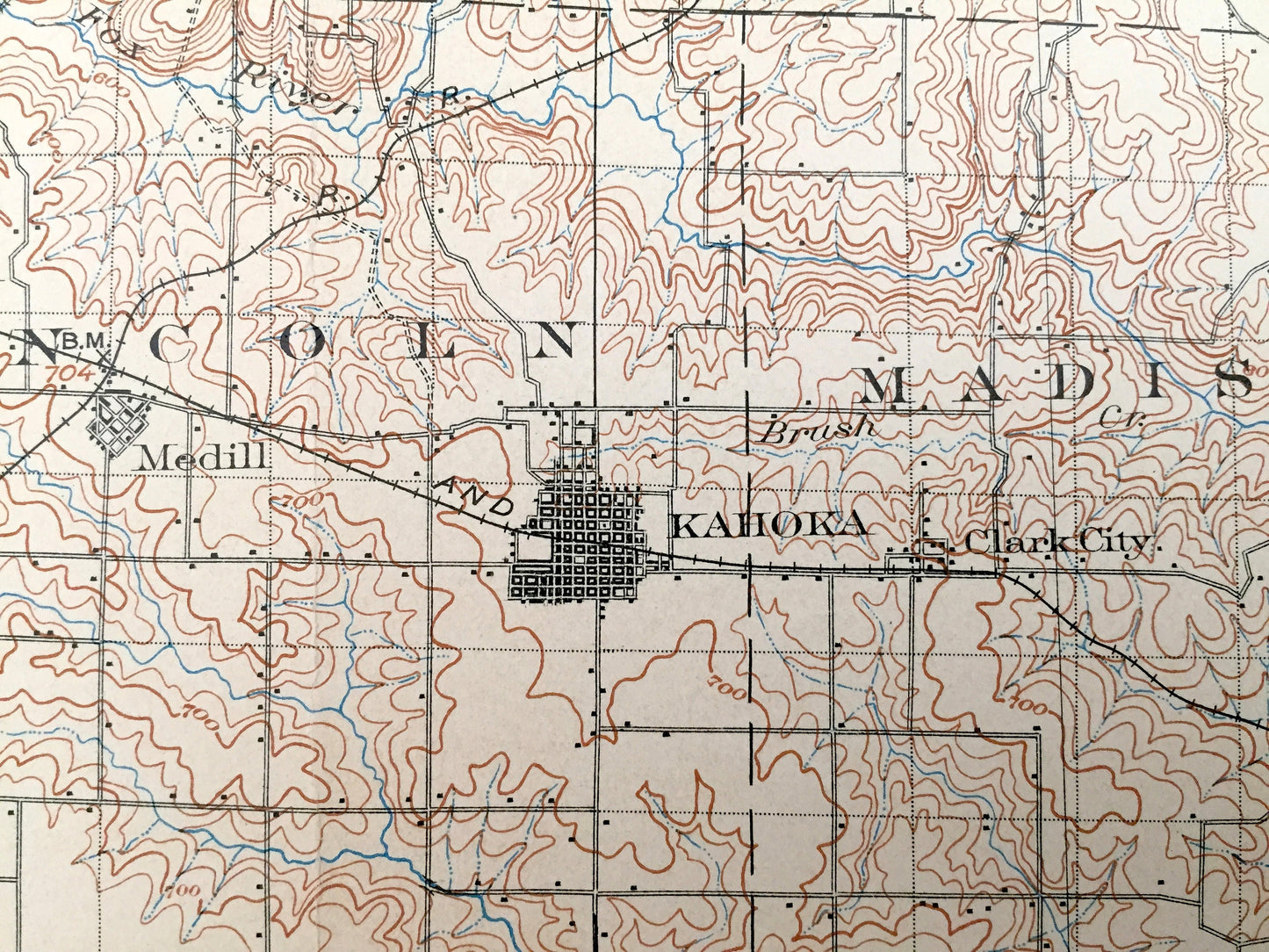 Antique Kahoka, Missouri 1903 US Geological Survey Topographic Map – Lewis, Clark, Knox, Scotland County, La Belle, Lagrange, Monticello, MO