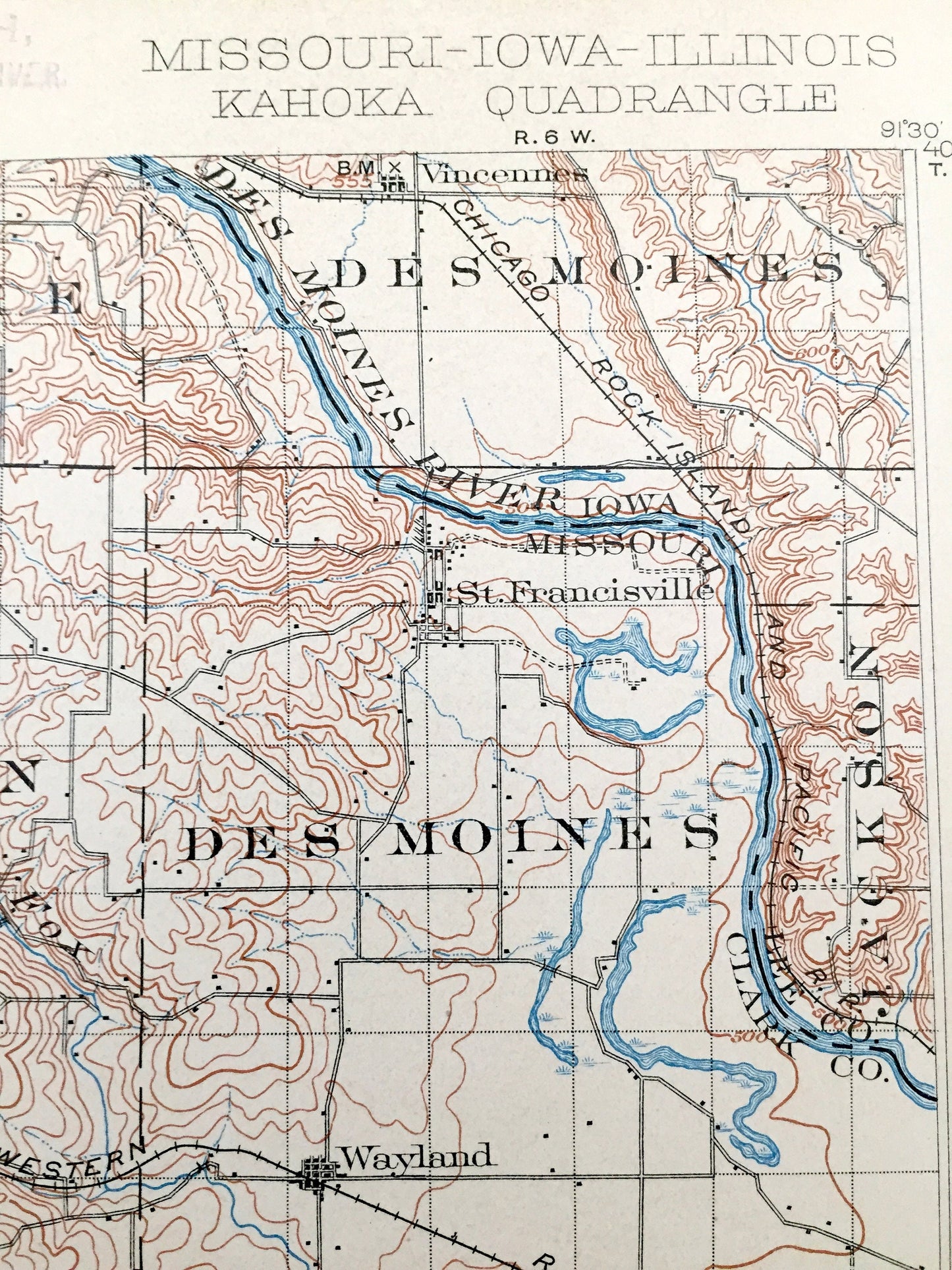 Antique Kahoka, Missouri 1903 US Geological Survey Topographic Map – Lewis, Clark, Knox, Scotland County, La Belle, Lagrange, Monticello, MO