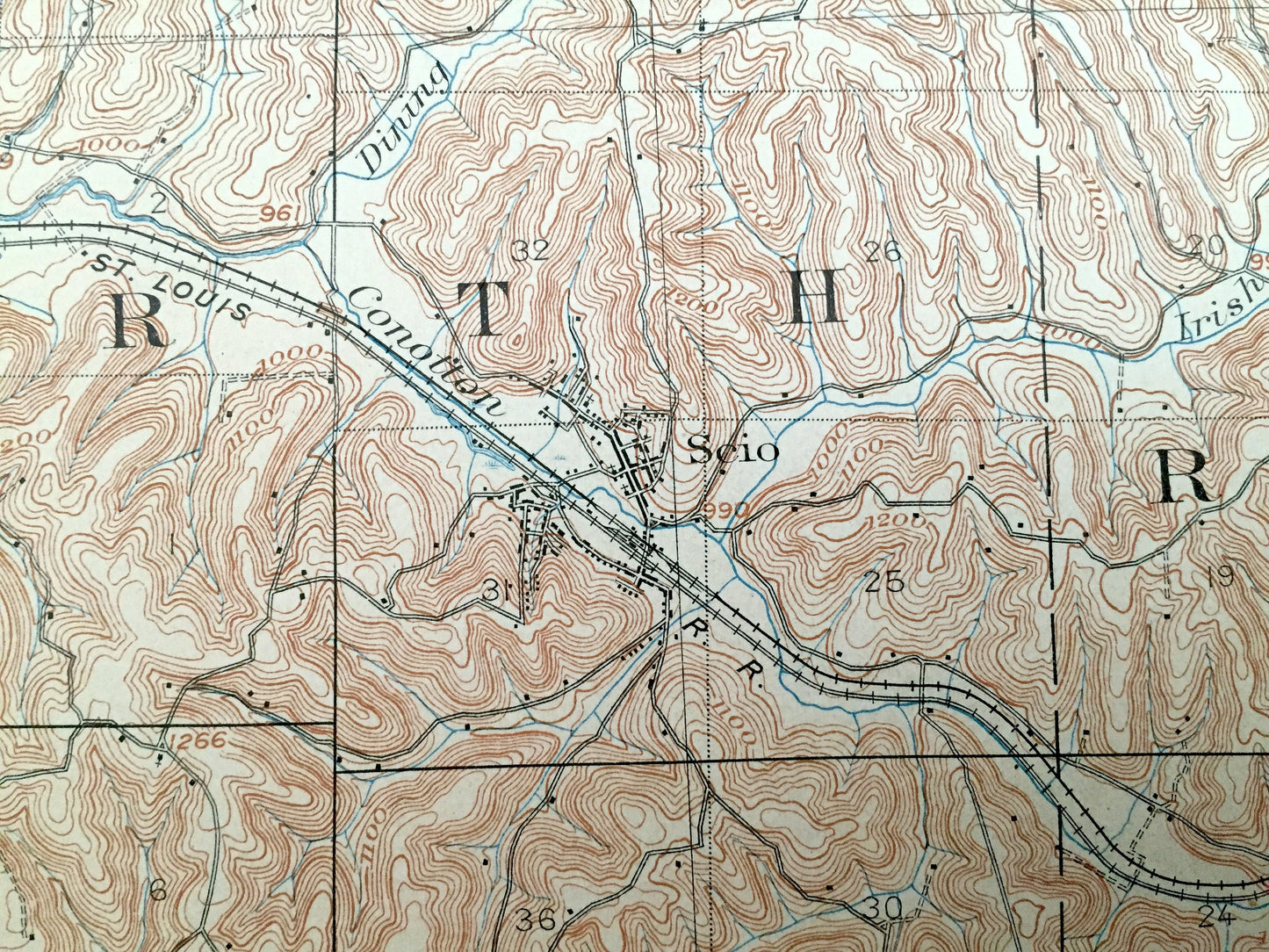 Antique Scio, Ohio 1904 US Geological Survey Topographic Map – Carroll County, Orange, Rumley, Archer, Nottingham, Bowerston, Kilgore, North
