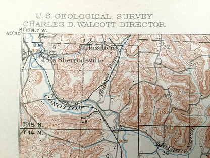 Antique Scio, Ohio 1904 US Geological Survey Topographic Map – Carroll County, Orange, Rumley, Archer, Nottingham, Bowerston, Kilgore, North