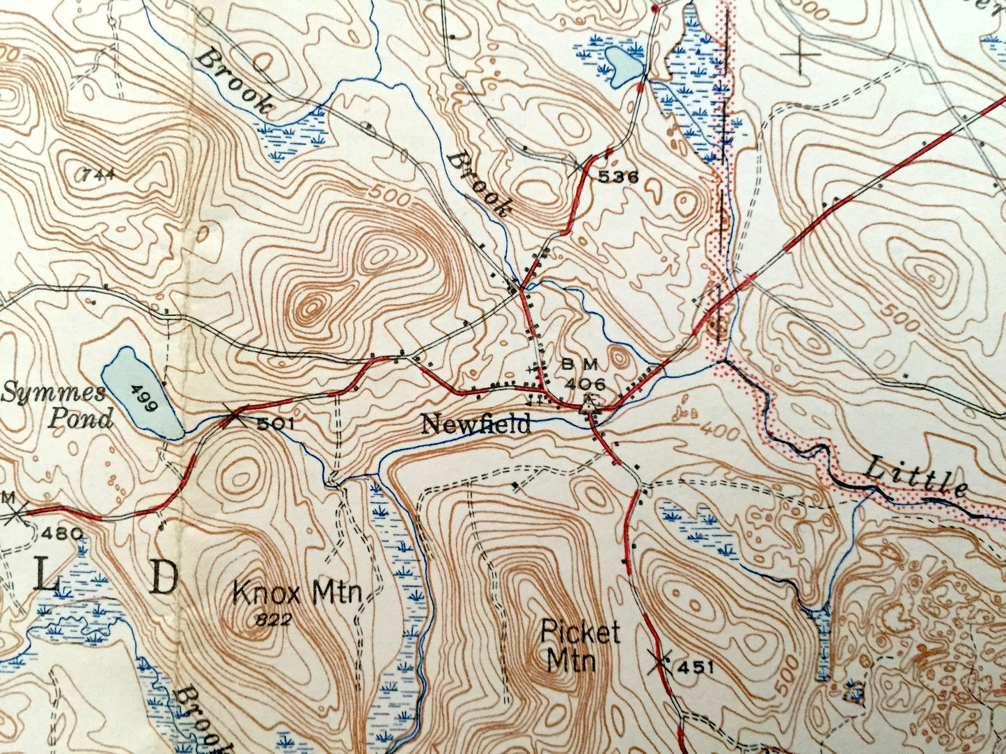 Antique Newfield, Maine 1944 US Geological Survey Topographic Map – Parsonsfield, Limerick, Waterboro, Alfred & Milton, New Hampshire ME NH