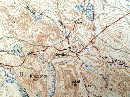 Antique Newfield, Maine 1944 US Geological Survey Topographic Map – Parsonsfield, Limerick, Waterboro, Alfred & Milton, New Hampshire ME NH