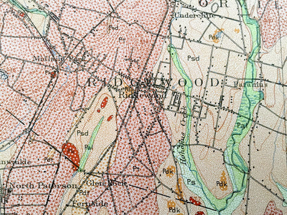 Antique Paterson, New Jersey 1901 US Geological Survey Topographic Map – Clifton, Passaic, Rutherford Hackensack Montclair Bergen Teaneck NJ