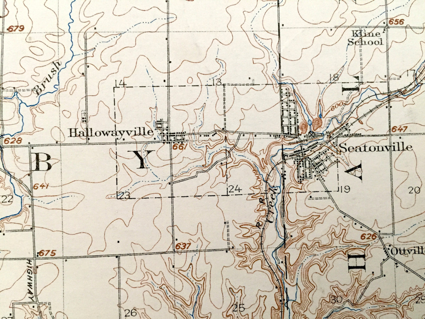 Antique Hennepin, Illinois 1911 US Geological Survey Topographic Map – Princeton, Malden, Seatonville, Depue, Dover, Bond & Putnam County IL