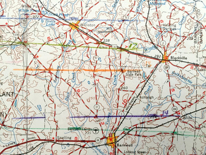 Antique Augusta, Georgia 1957 US Geological Survey Topographic Map – South Carolina, Aiken, Graniteville, Warrenville, Bath, North Augusta
