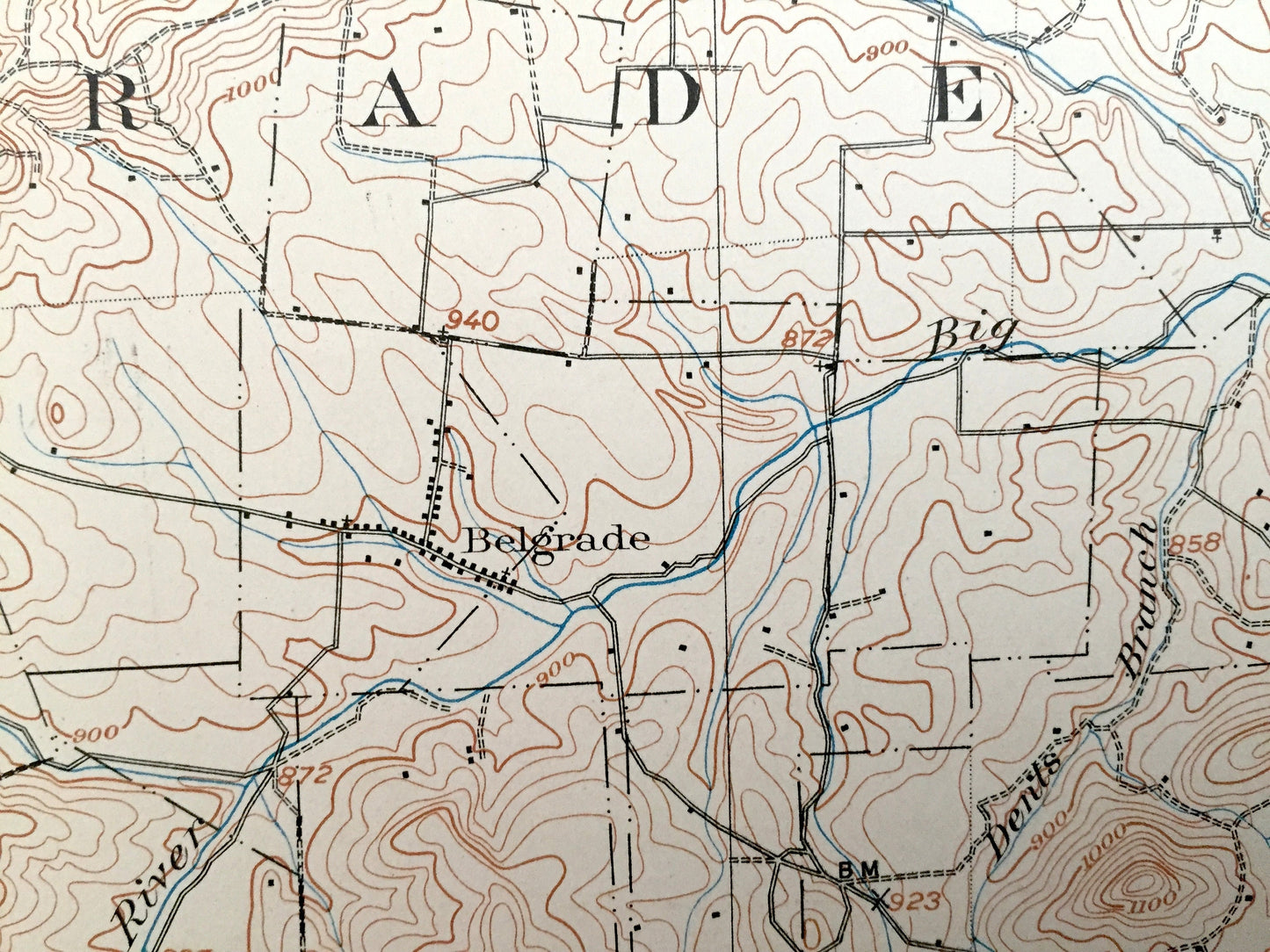 Antique Potosi, Missouri 1906 US Geological Survey Topographic Map – Washington County, Caledonia, Belgrade, Palmer, Shirley, Sunlight