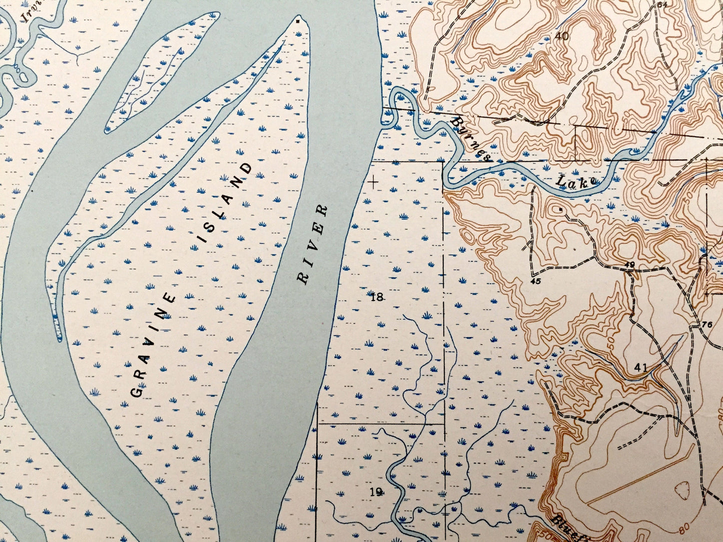 Antique Hurricane, Alabama 1943 US Geological Survey Topographic Map – Baldwin County, Tensaw River, Chuckfee Bay, Mobile River, Grand Bay