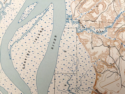 Antique Hurricane, Alabama 1943 US Geological Survey Topographic Map – Baldwin County, Tensaw River, Chuckfee Bay, Mobile River, Grand Bay