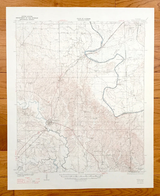 Antique Epes, Alabama 1932 US Geological Survey Topographic Map – Sumter County, Sumterville, Weston, Miller, Potts Creek, Hixon, Livingston