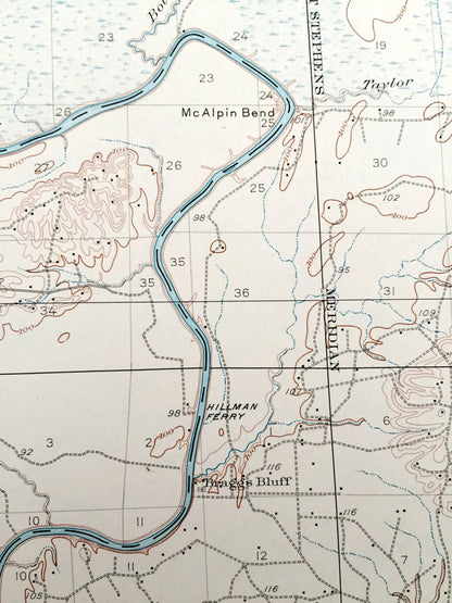 Antique Epes, Alabama 1932 US Geological Survey Topographic Map – Sumter County, Sumterville, Weston, Miller, Potts Creek, Hixon, Livingston