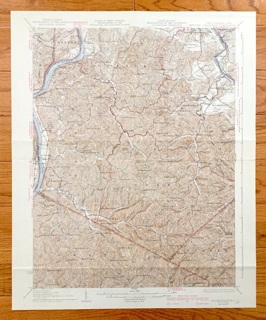 Antique Belleville, West Virginia 1926 US Geological Survey Topographic Map – Wood County, Lubeck, Pettyville, Reedy, Tygart, Limestone Hill