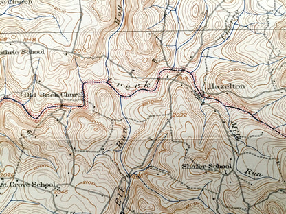 Antique Bruceton, West Virginia 1933 US Geological Survey Topographic Map – Preston County, Kingwood, Sutherland, Rockville, Afton, Wharton
