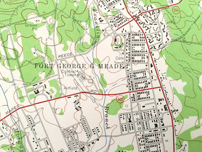 Antique Baltimore, Maryland 1957 US Geological Survey Topographic Map– Curtis Bay, Glen Burnie, Riviera Beach, Patapsco, Anne Arundel County