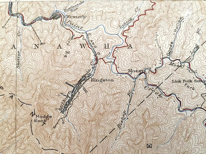 Antique Eccles, West Virginia 1932 US Geological Survey Topographic Map – Raleigh County, Kingston, Posey, Sherman, Oceana, Clear Fork, Town