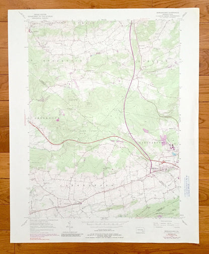 Antique Morgantown, Pennsylvania 1956 US Geological Survey Topographic Map – Knauers, Alleghenyville, Beckersville, Churchtown, Berks Co
