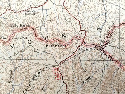 Antique Flattop, West Virginia 1932 US Geological Survey Topographic Map – Mercer County, Winding Gulf, Jumping Branch, Affinity, Lillybrook