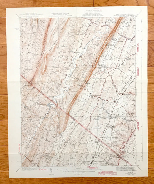 Antique Gerrardstown, West Virginia 1943 US Geological Survey Topographic Map – Berkeley County, Hedgesville, Inwood, Clearbrook, Cedar Hill