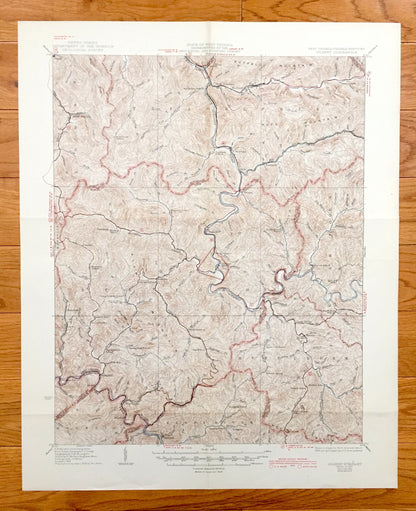 Antique Gilbert, West Virginia 1927 US Geological Survey Topographic Map – Mingo County, War Eagle, Sarah Ann, Christian, Mallory, Stafford