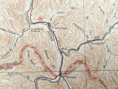 Antique Gilbert, West Virginia 1927 US Geological Survey Topographic Map – Mingo County, War Eagle, Sarah Ann, Christian, Mallory, Stafford