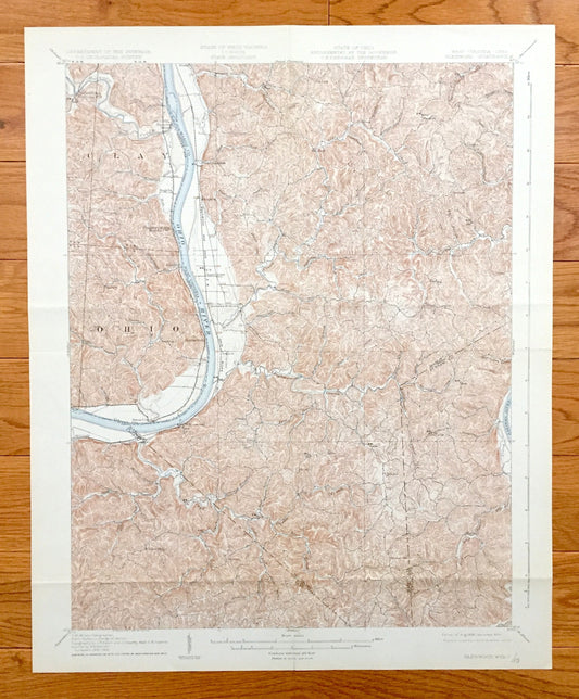 Antique Glenwood, West Virginia 1908 US Geological Survey Topographic Map – Mason County, Upland, Ellen, Swan Creek, Clay, Albatross, Clover