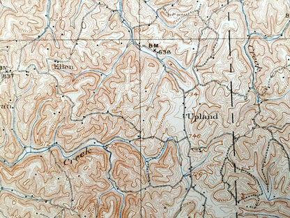Antique Glenwood, West Virginia 1908 US Geological Survey Topographic Map – Mason County, Upland, Ellen, Swan Creek, Clay, Albatross, Clover