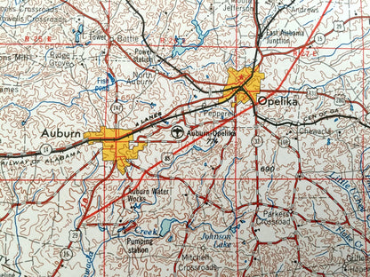 Antique Phenix City, Alabama 1955 US Geological Survey Topographic Map – Georgia, Lanett, Opelika, Auburn, Tuskegee, Alexander City, Ladonia