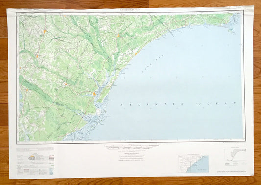 Antique Georgetown, South Carolina 1949 US Geological Survey Topographic Map – North Carolina, Andrew, Myrtle Beach, Conway, Kingstree