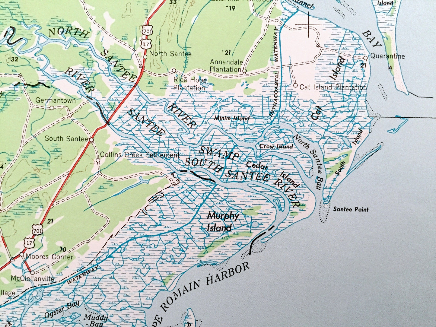 Antique Georgetown, South Carolina 1949 US Geological Survey Topographic Map – North Carolina, Andrew, Myrtle Beach, Conway, Kingstree