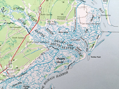 Antique Georgetown, South Carolina 1949 US Geological Survey Topographic Map – North Carolina, Andrew, Myrtle Beach, Conway, Kingstree