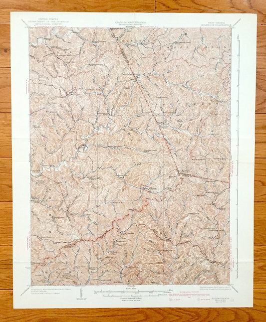 Antique Holbrook, West Virginia 1926 US Geological Survey Topographic Map – Ritchie County, Summers, Oxford, New Milton, Auburn, Burnt House