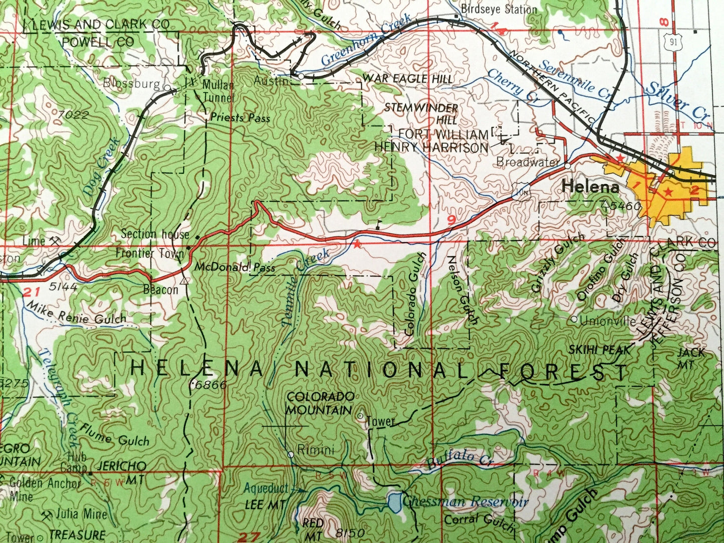 Antique Butte, Montana 1962 US Geological Survey Topographic Map – Helena, Deer Lodge, Anaconda, Boulder, Missoula, Continental Divide, MT