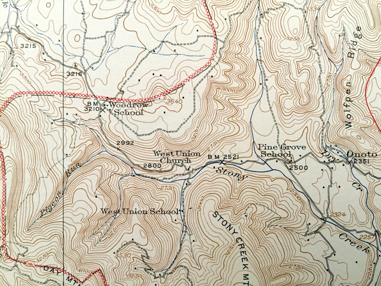 Antique Mingo, West Virginia 1925 US Geological Survey Topographic Map – Randolph County, Fork Lick, Warwick, Thorny Creek, Harter, Linwood