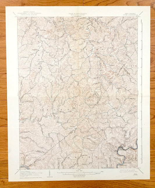 Antique Ivydale, West Virginia 1907 US Geological Survey Topographic Map – Clay County, Barton, Henry, Valley Fork, Bloomington, Otter, WV