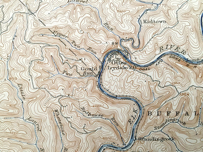 Antique Ivydale, West Virginia 1907 US Geological Survey Topographic Map – Clay County, Barton, Henry, Valley Fork, Bloomington, Otter, WV