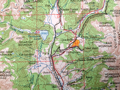 Antique Leadville, Colorado 1964 US Geological Survey Topographic Map – Aspen, Glenwood Springs, Climax, Rifle, Camp Hale, Snowmass, Gilman