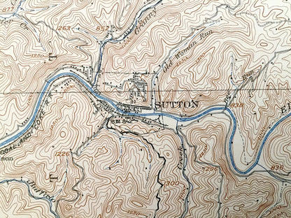 Antique Sutton, West Virginia 1910 US Geological Survey Topographic Map – Braxton County, Hamilton, Little Birch, Otter, Pembroke, Fairbanks