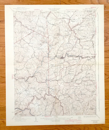 Antique Thornton, West Virginia 1926 US Geological Survey Topographic Map – Taylor County, Towson, Denver, Reno, Sinclair, Jessop, Winfield