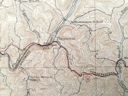 Antique Thornton, West Virginia 1926 US Geological Survey Topographic Map – Taylor County, Towson, Denver, Reno, Sinclair, Jessop, Winfield