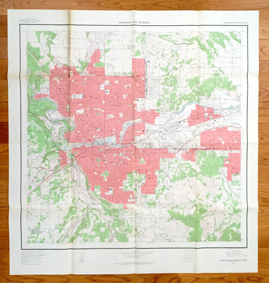 Antique Spokane, Washington 1963 Geological Survey Map – Country Homes, Dishman, Millwood, Brownes Addition, Gonzaga, South Perry, Manito WA