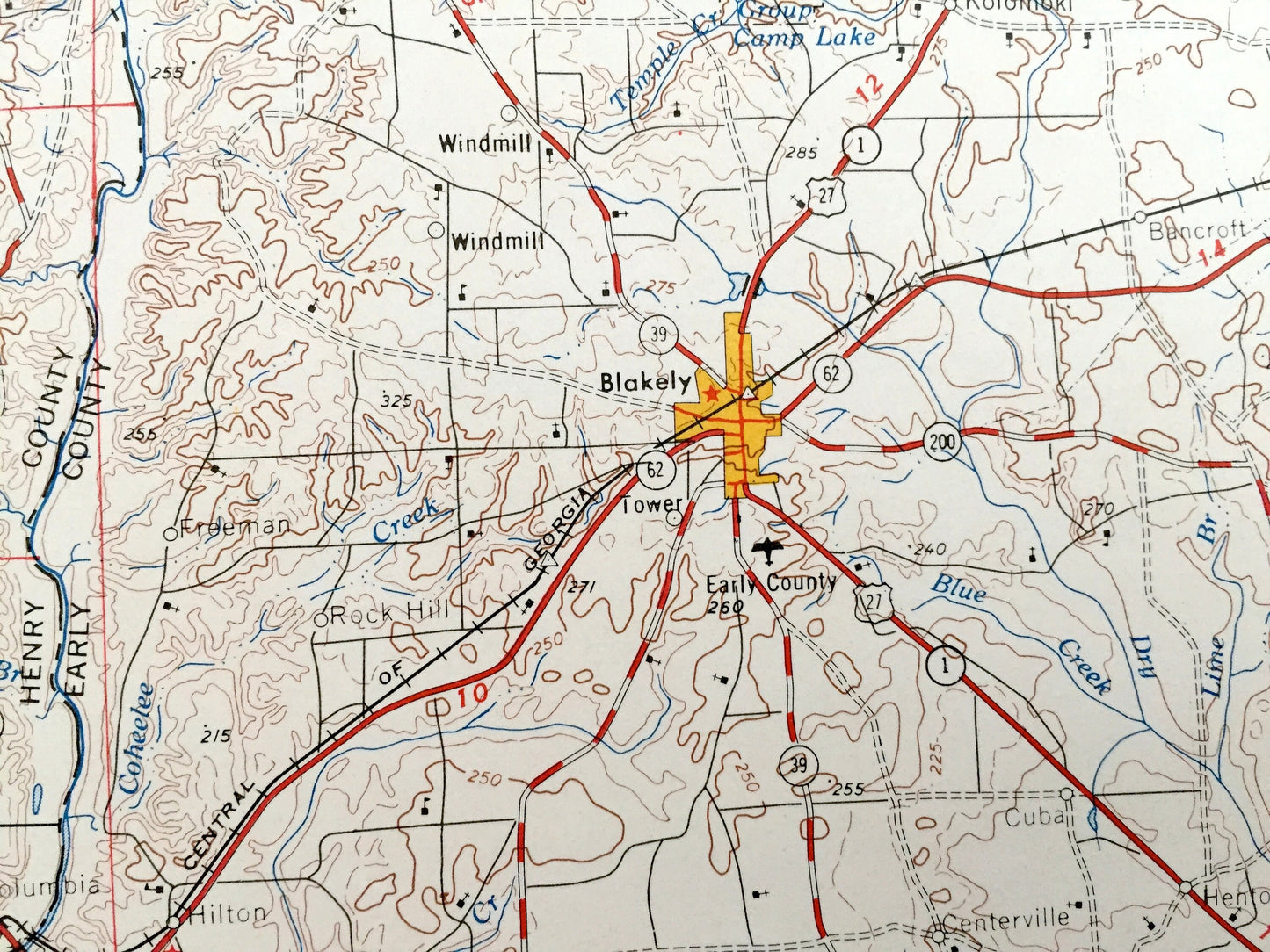 Antique Dothan, Alabama 1953 US Geological Survey Topographic Map – Georgia, Florida, Fort Rucker, Enterprise, Ozark, Headland, Ashford