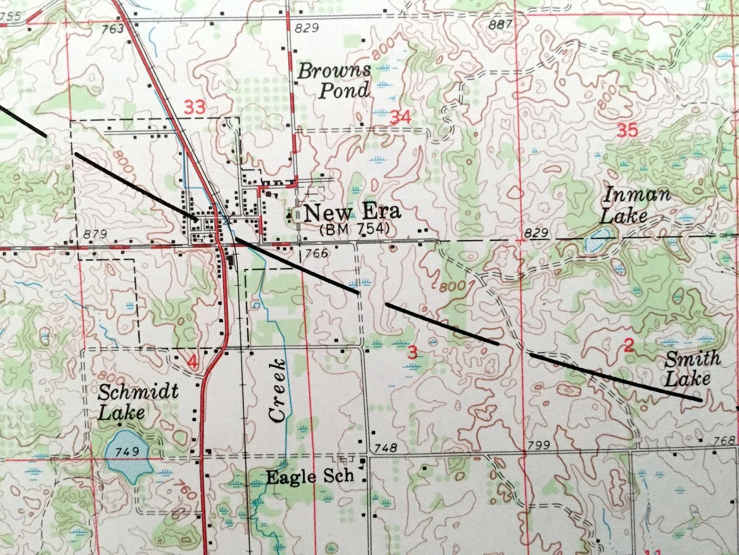 Antique Hart, Michigan 1959 US Geological Survey Topographic Map – Oceana County, Golden, Benona, Shelby, Manistee Marquette State Forest MI